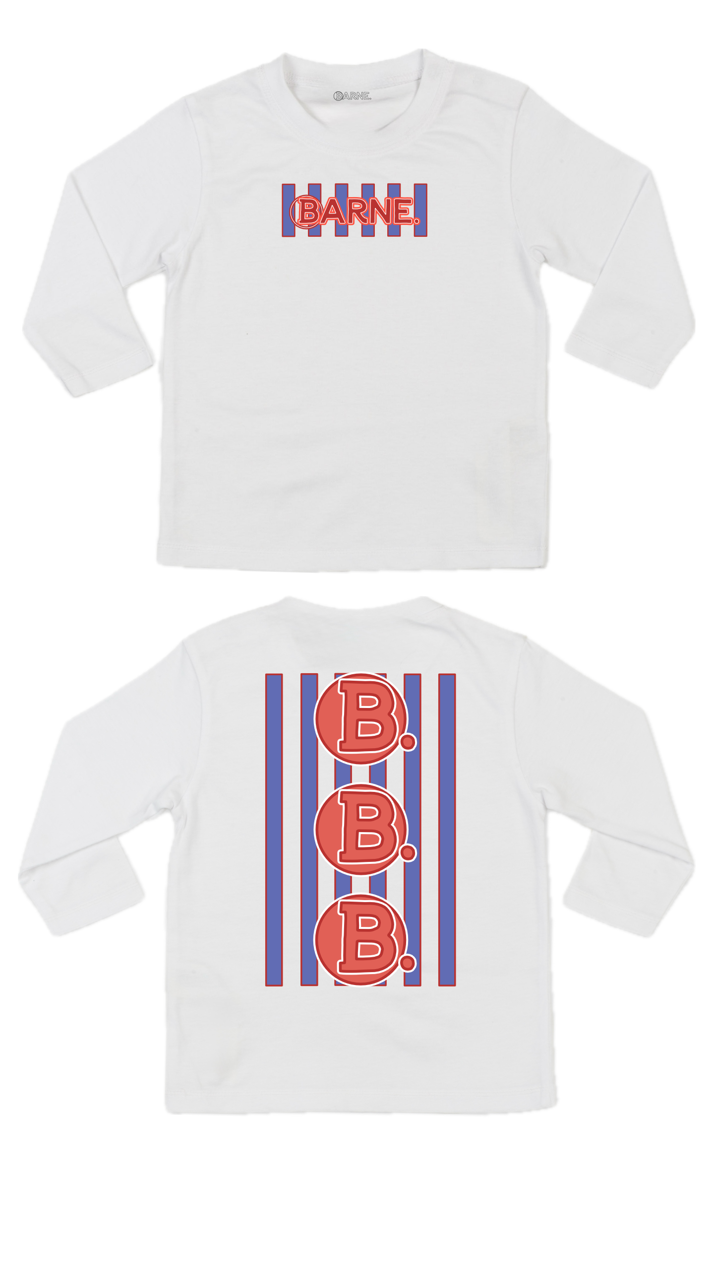 Barne B’s and Stripes Blue LS Tee - Junior