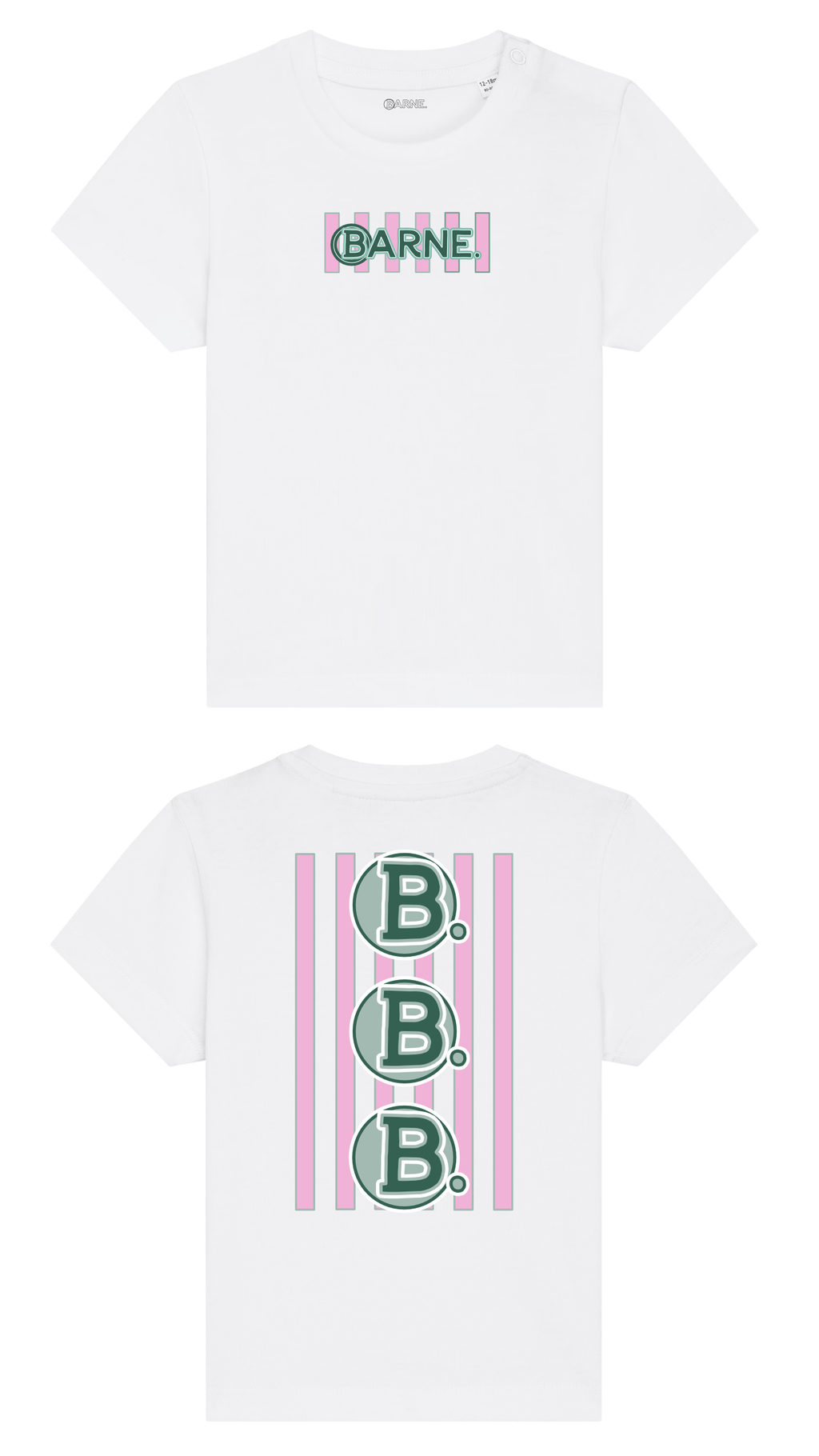 Barne B’s & Stripes Pink SS Tee