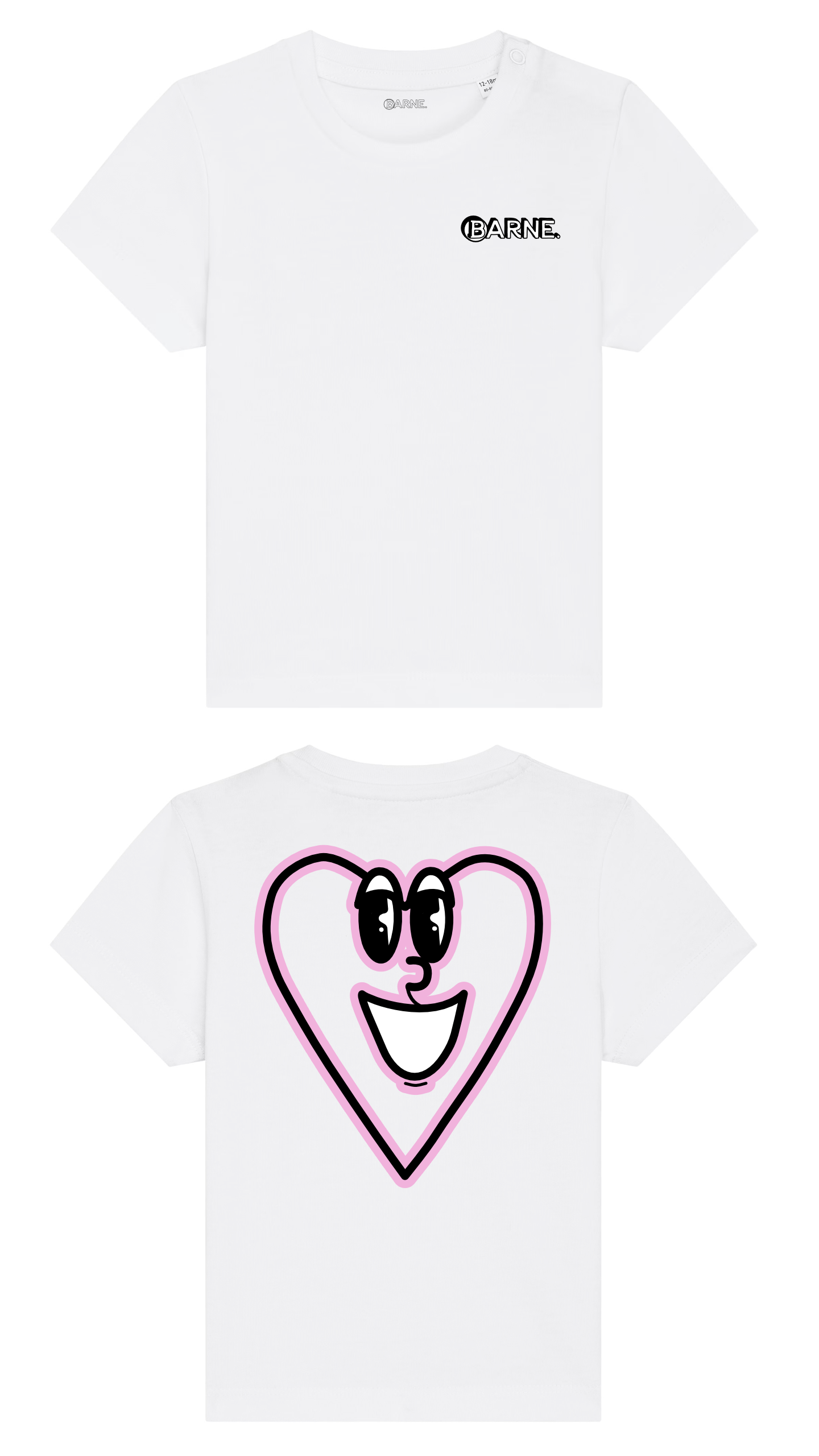 Barne Happy Heart Pink SS Tee