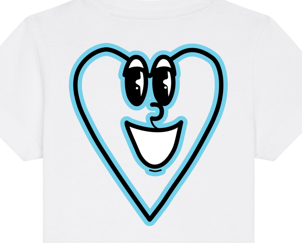 Barne Happy Heart Blue SS Tee